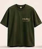 Deep green T-shirt with a small HURU mark on the chest